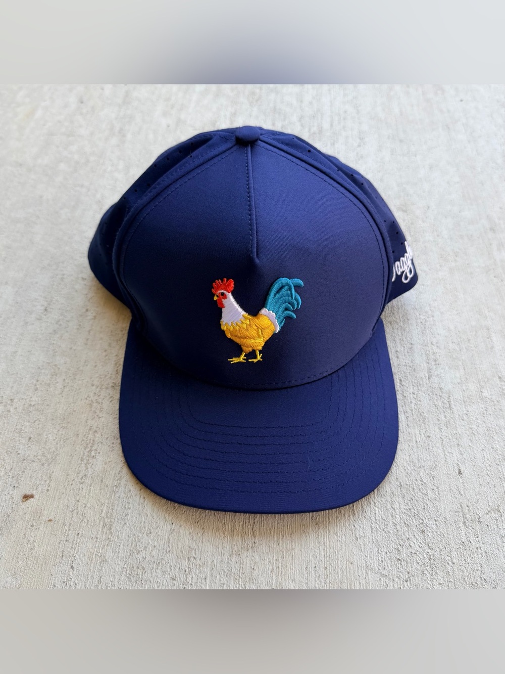 Waggle Golf Hat Snap Back Rooster Logo Hydro Mesh